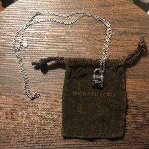 Michael Kors chunky chain padlock necklace.